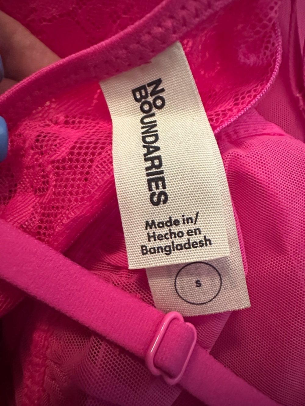 NWTS No Boundaries Hot Pink Lace Bralette Sz S - Picture 5 of 7